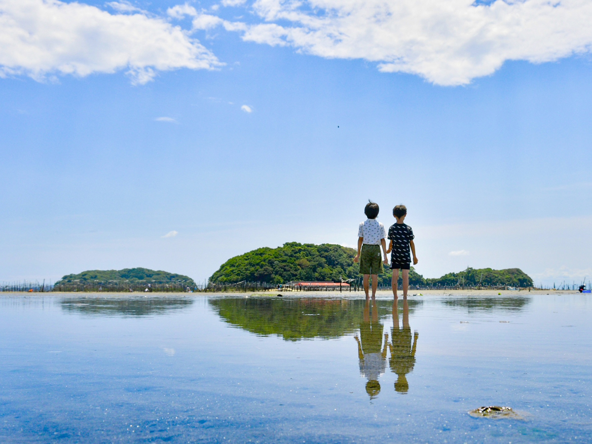 東幡豆のトンボロ干潟